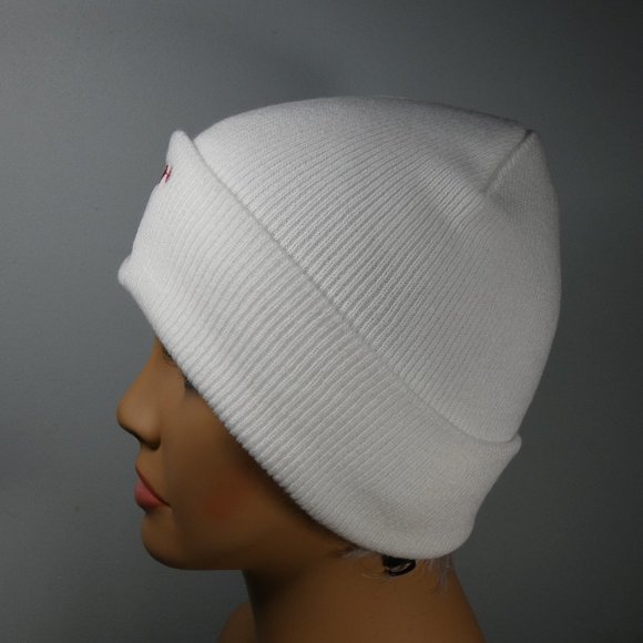 Caterpillar - CAT logo Knit Cap Beanie White and Red - Picture 6 of 9